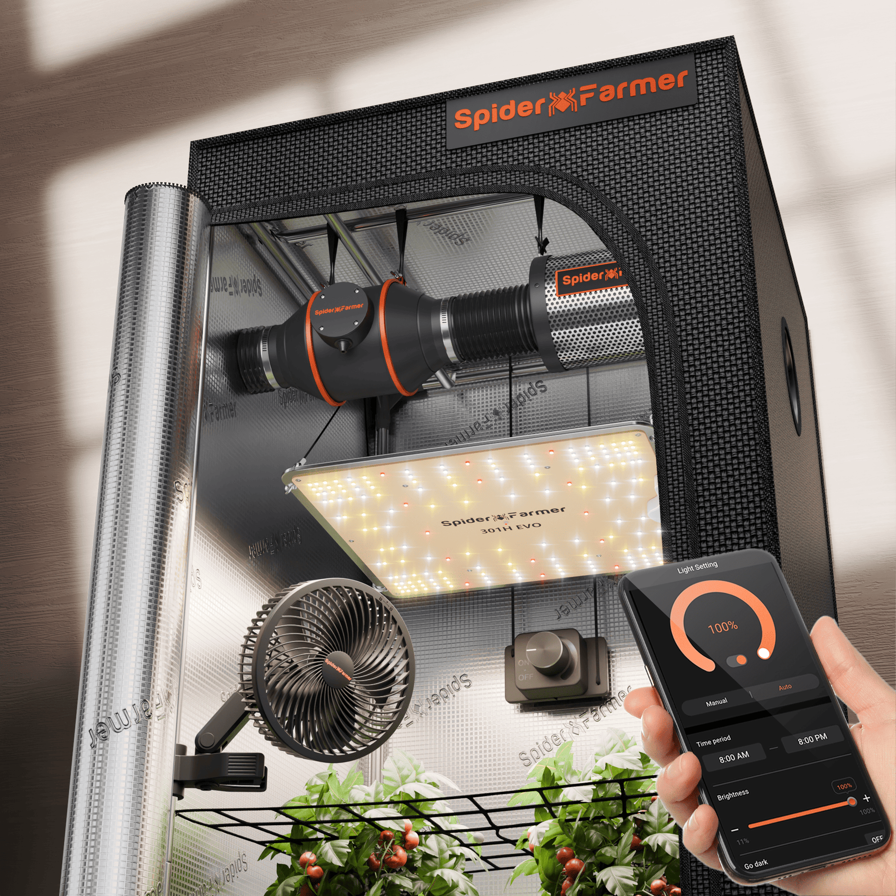 Spider-Farmer-SF1000-EVO-LED-Vollspektrum-Komplettset-70x70x160-1