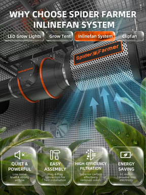 Spider Farmer Komplettset 120x60x180 cm Growbox Kit SF2000 LED mit Geschwindigkeitsregler