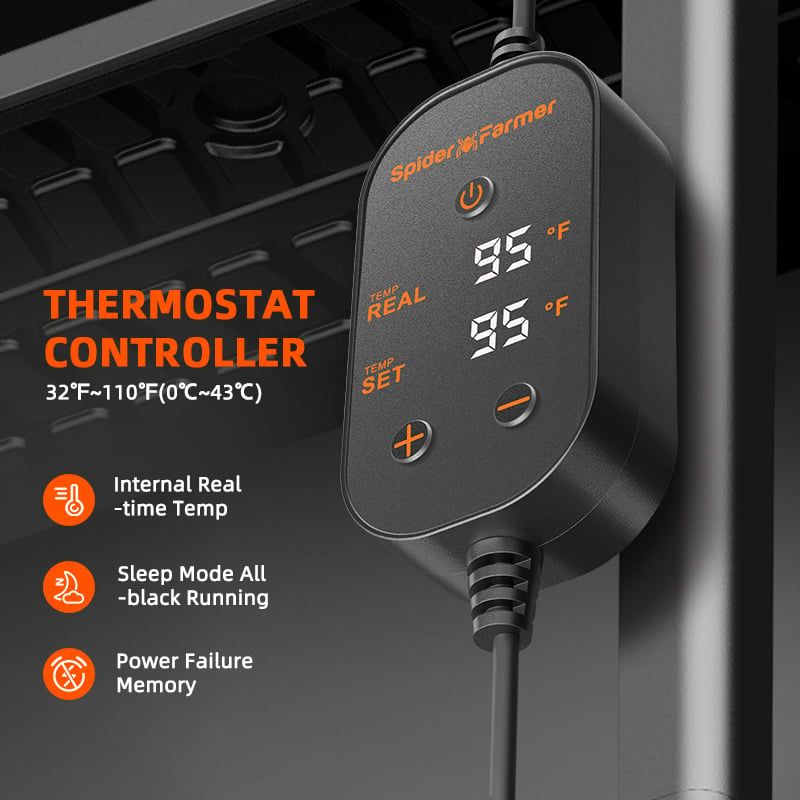 Spider Farmer Heizmatte 121x52 cm mit Thermostat 105W
