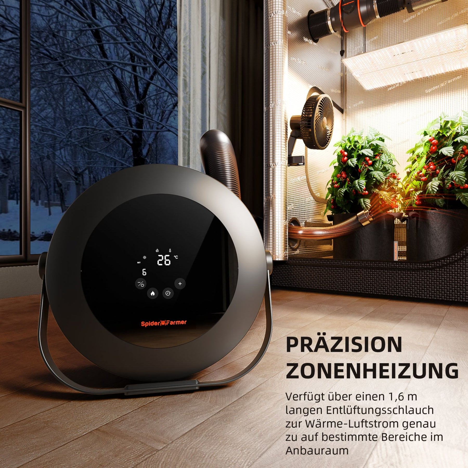 Spider Farmer Heizlüfter 10 Stufen 540 Watt