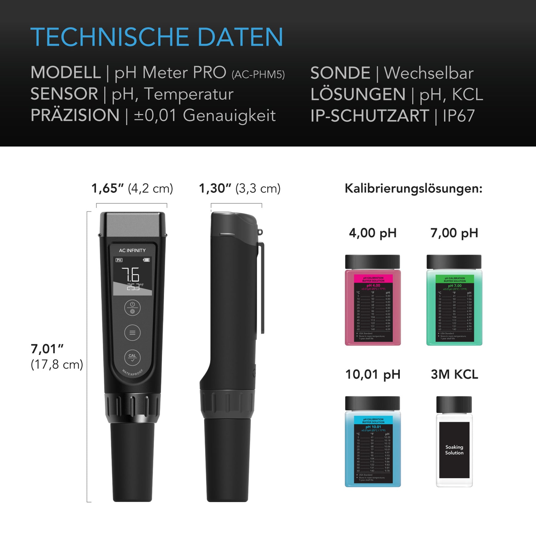 AC Infinity pH-Meter PRO Digitaler pH Tester