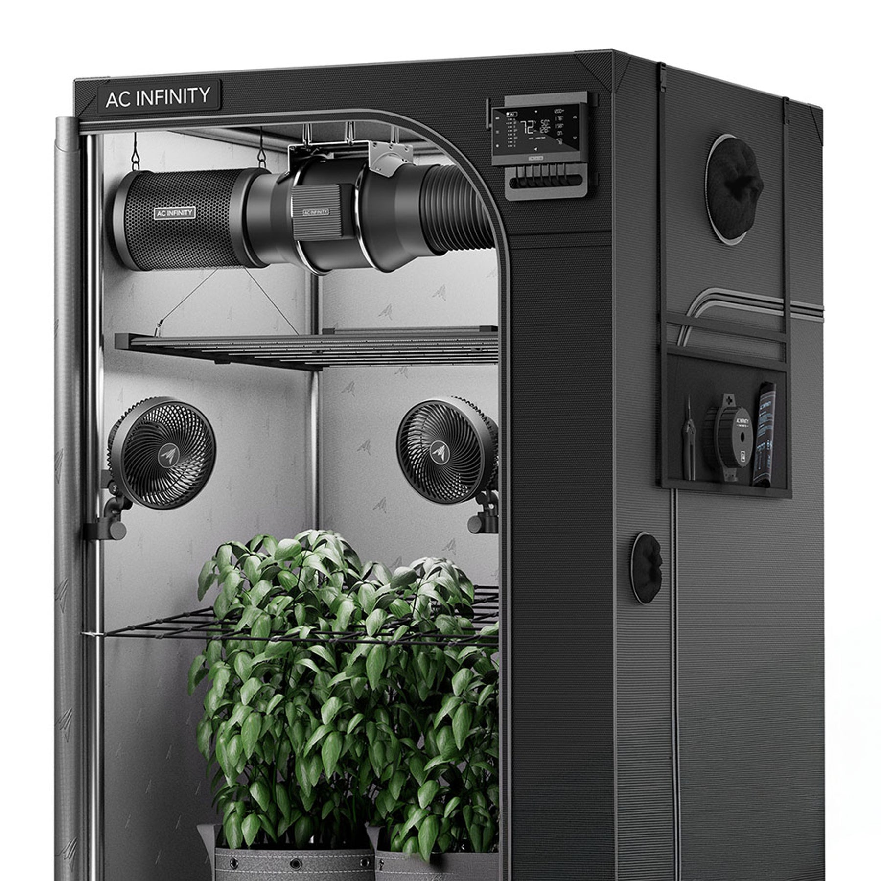 AC Infinity Komplettset 120x120x200 cm 4 Pflanzen-Set mit AI+ Controller