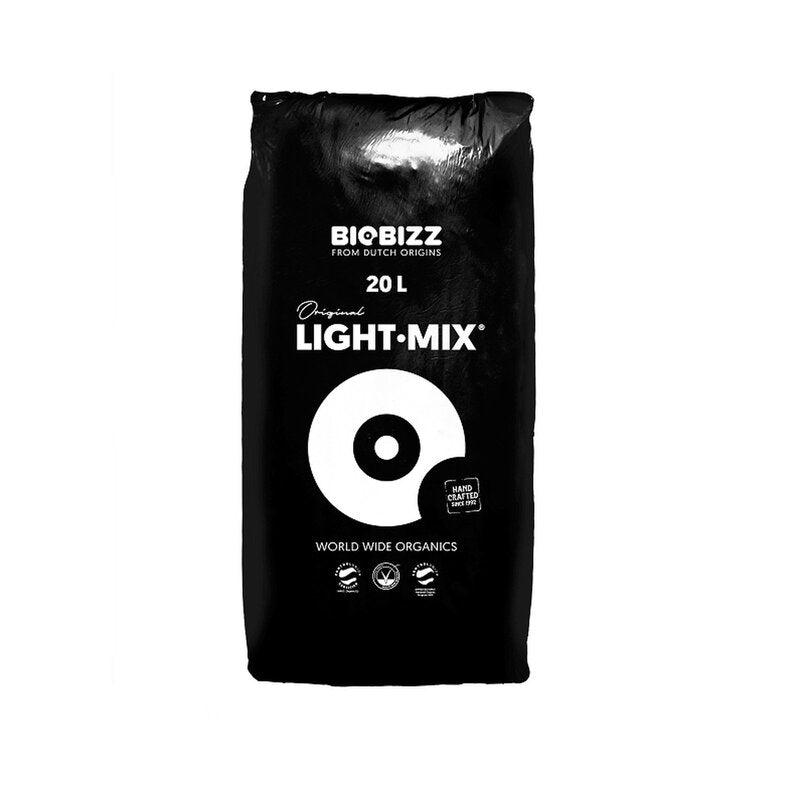 BioBizz Light Mix Erde 20 Liter neue Verpackung in schwarz
