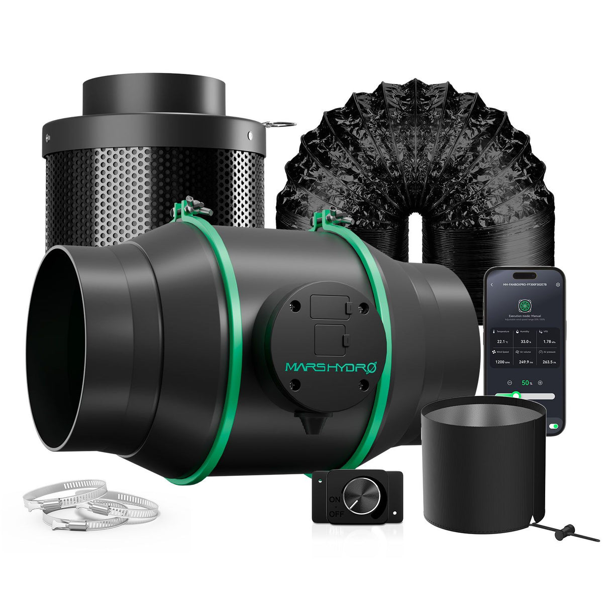 Mars Hydro iFresh 6" Abluftset 150 mm bis 686 m³/h