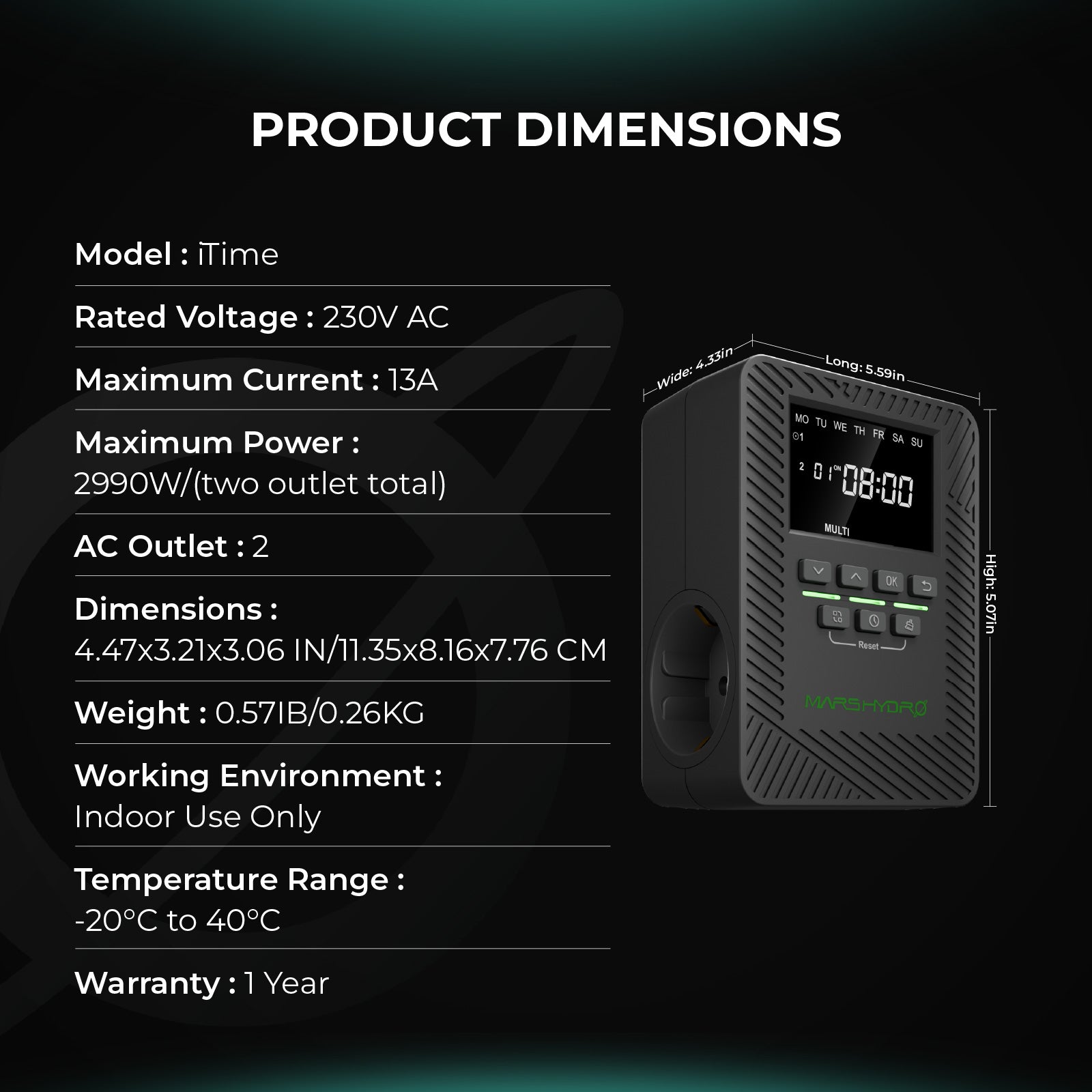 Mars Hydro iTime 2-in-1 Smarte Zeitschaltuhr