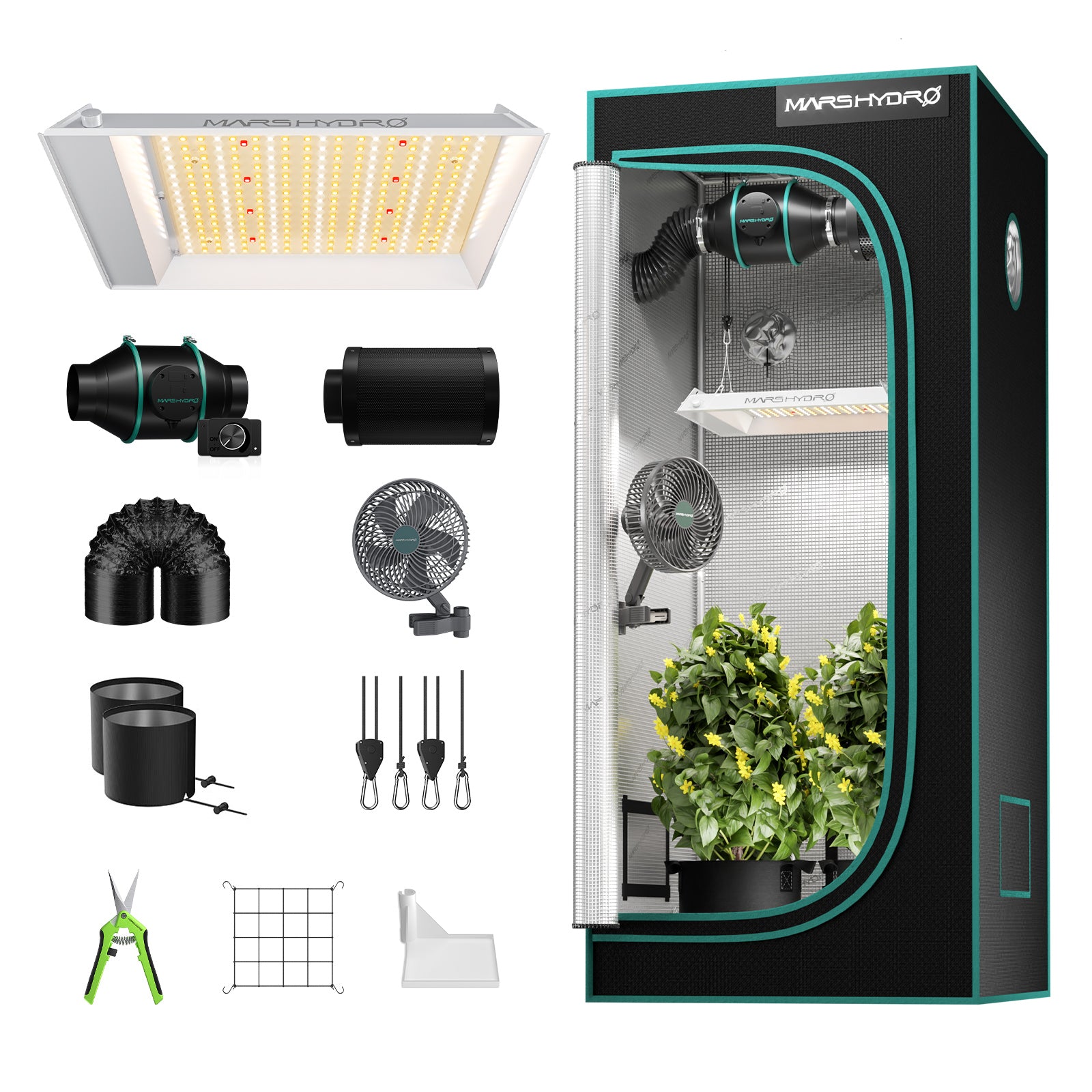 Mars Hydro Komplettset TS 600 100W LED 60x60x140 cm