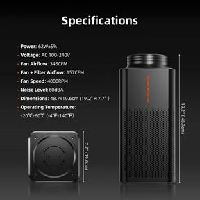 Spider Farmer 2-in-1 Abluftsystem 150mm mit Aktivkohlefilter und GGS-Controller