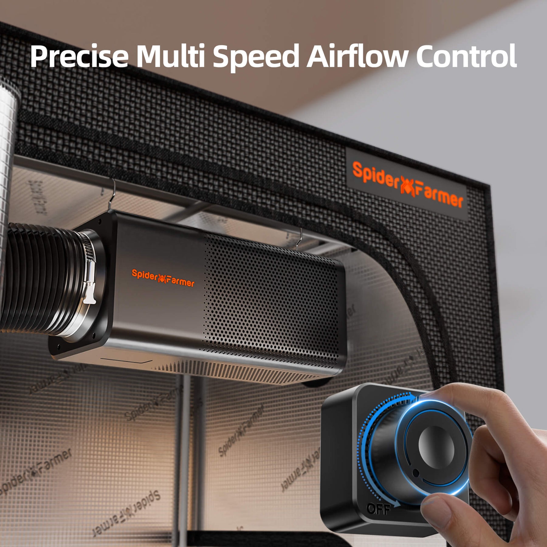 Spider Farmer 2-in-1 Abluftsystem 150mm mit Aktivkohlefilter und Drehzahlregler