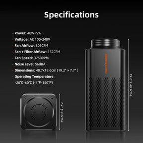 Spider Farmer 2-in-1 Abluftsystem 150mm mit Aktivkohlefilter und Drehzahlregler