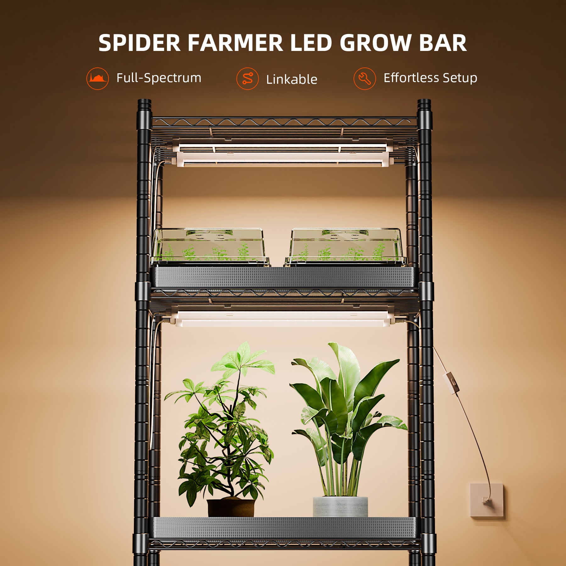 Spider Farmer GlowBar 10 mit 40 Watt - 4er-Set