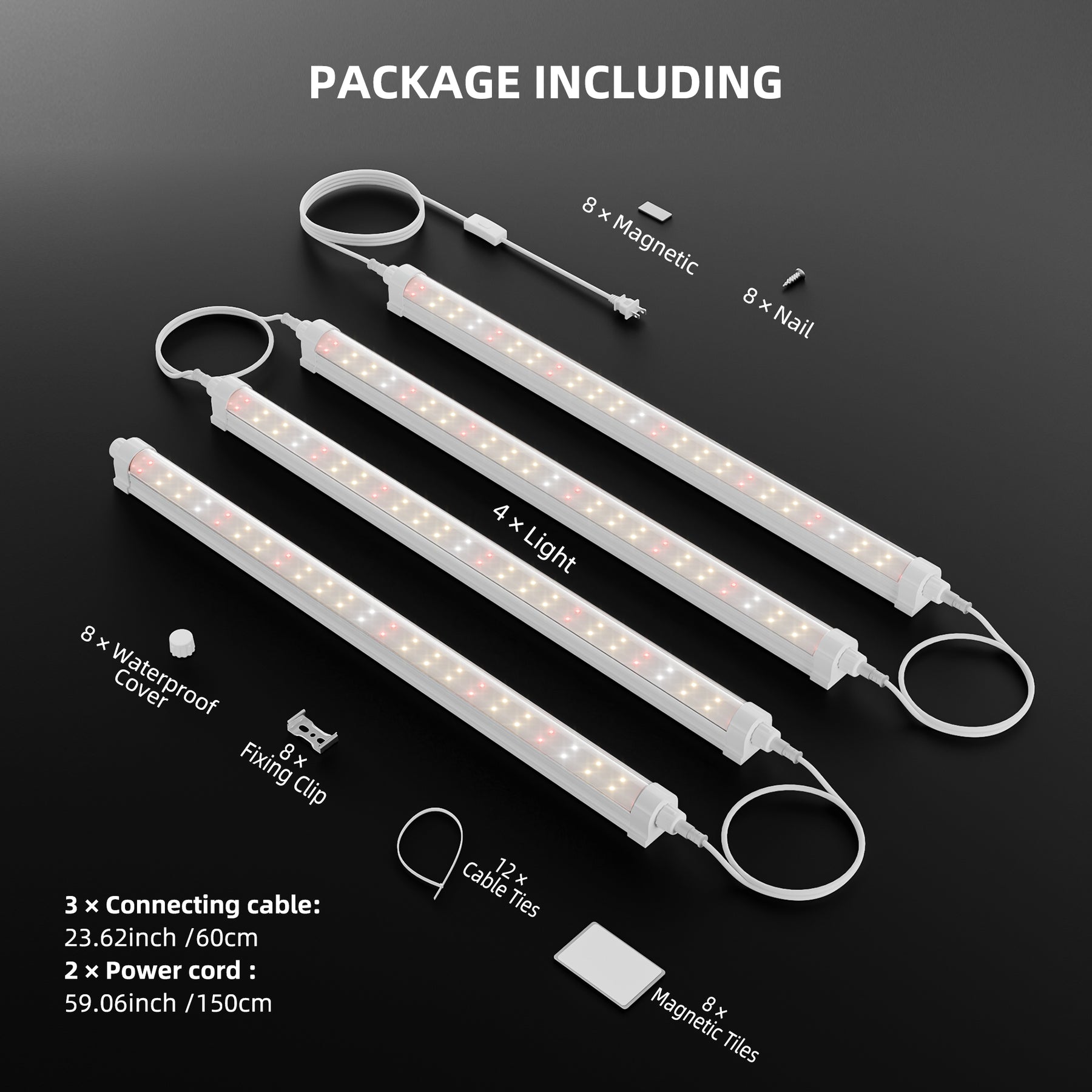 Spider Farmer GlowBar 10 mit 40 Watt - 4er-Set