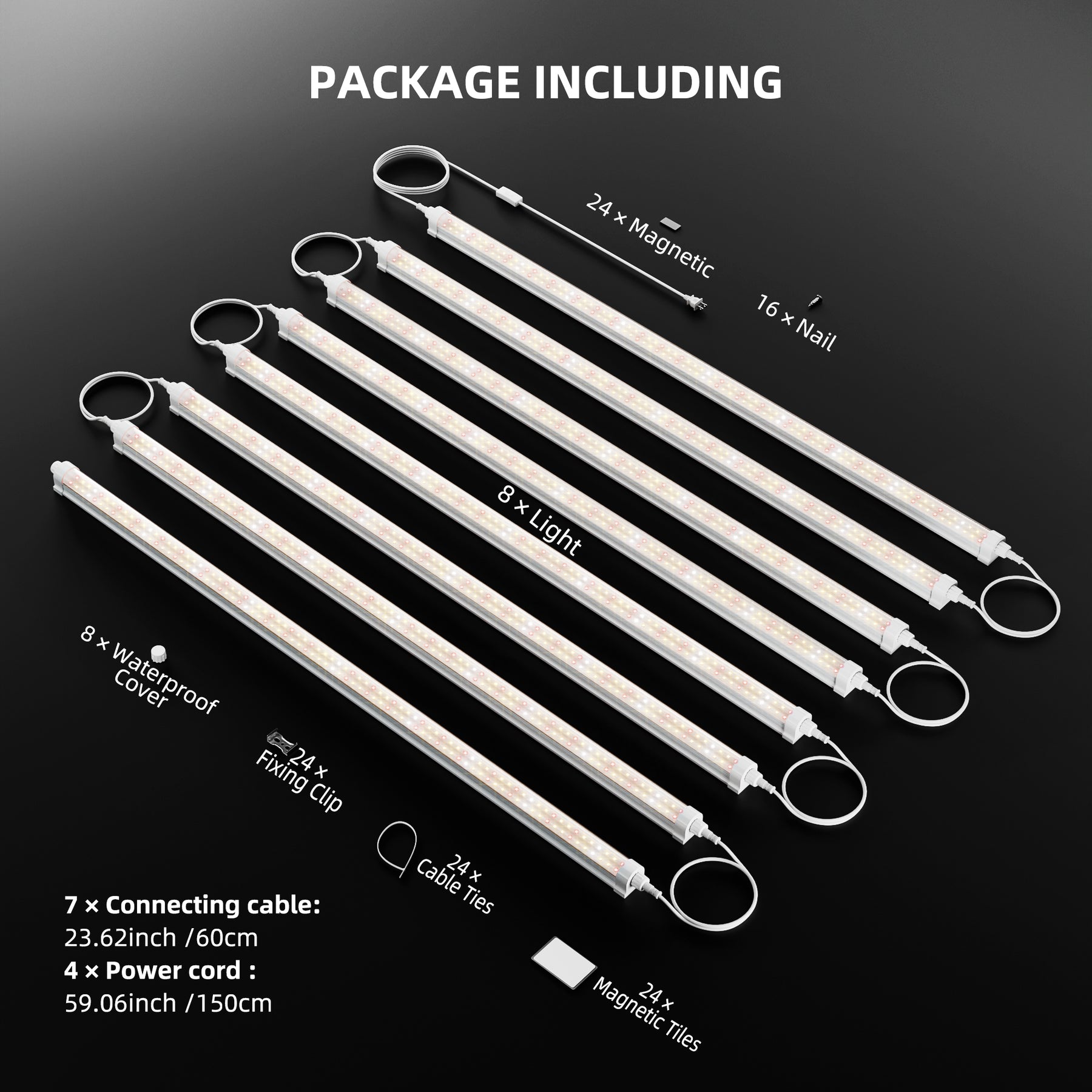 Spider Farmer GlowBar 25 mit 200 Watt - 8er-Set