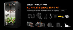 Spider Farmer Komplettset 90x90x180 cm Growbox G3000 LED mit GGS Controller