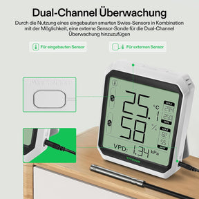 VIVOSUN AeroLab THB1S Bluetooth Thermometer mit Sensor