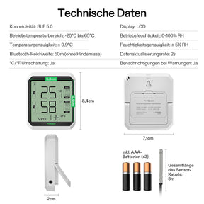 VIVOSUN AeroLab THB1S Bluetooth Thermometer mit Sensor