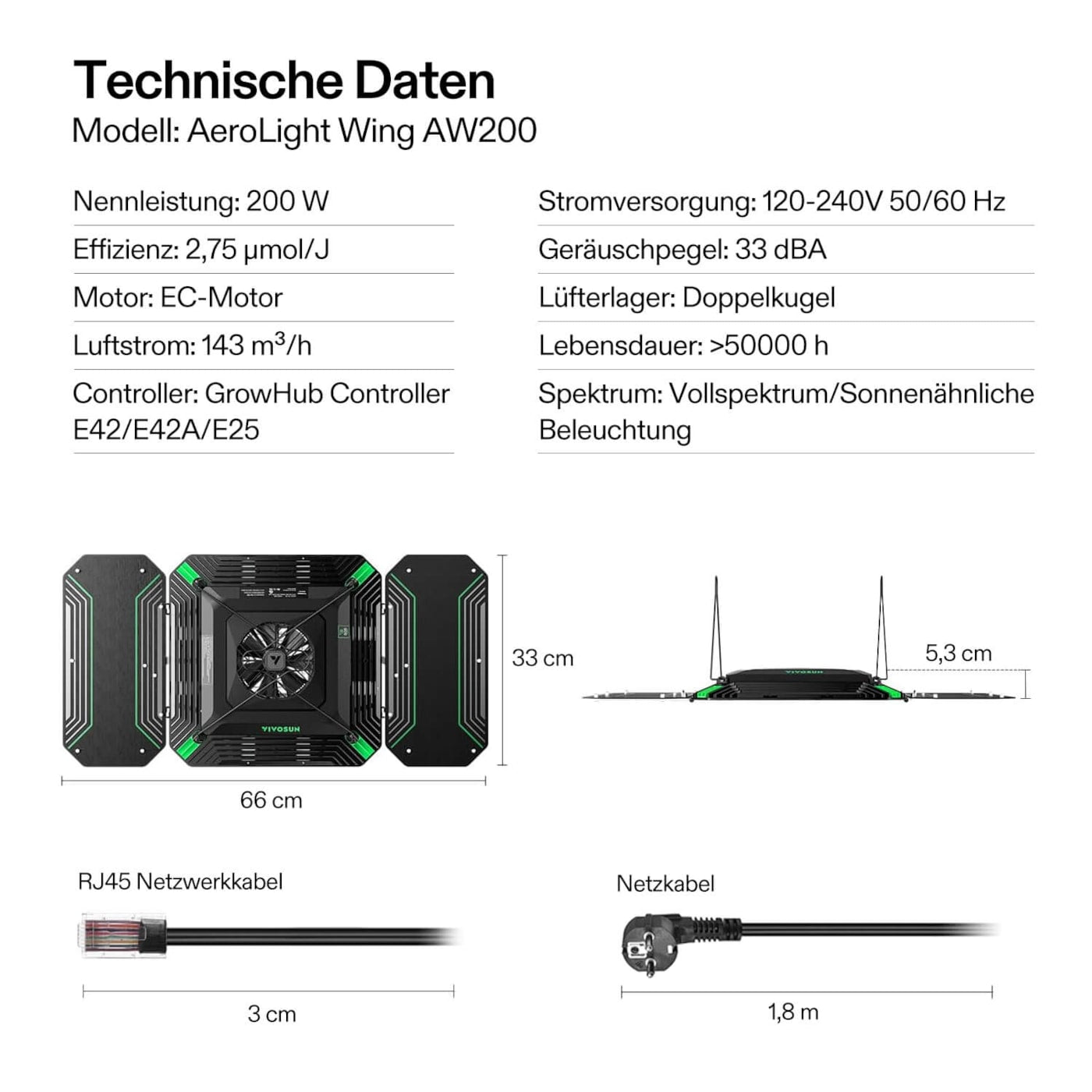 VIVOSUN Growbox Komplettset 150x150x200 cm 600W LED