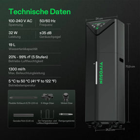 VIVOSUN AeroStream H19 Intelligenter Luftbefeuchter 19 Liter