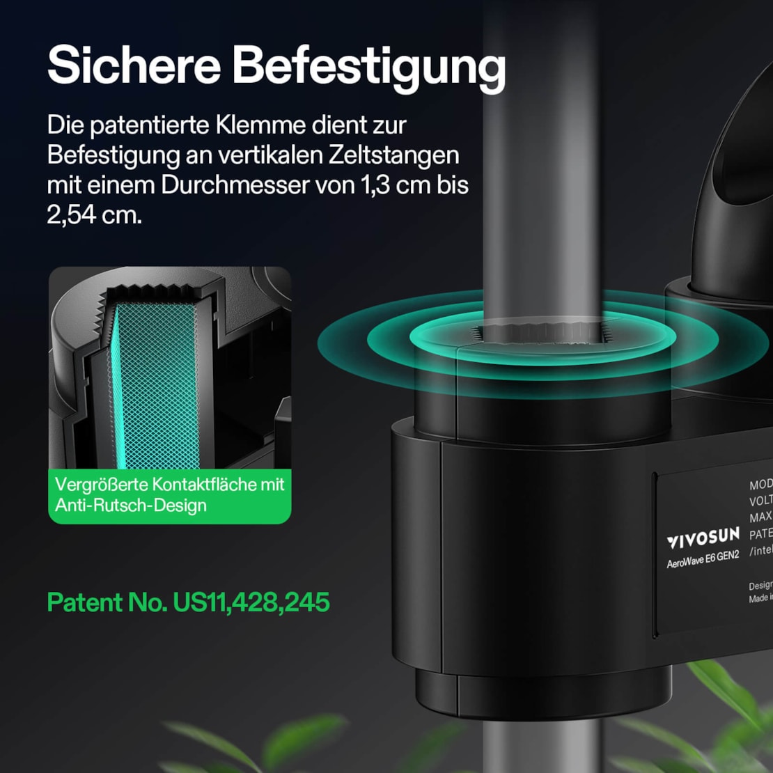 VIVOSUN AeroWave E6 Gen2 Clip-Ventilator Ø 15 cm (2 Stück)