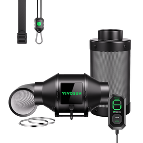 VIVOSUN AeroZesh G4 Smart Luftfiltration Kit 10 cm mit E12-Geschwindigkeitsregler