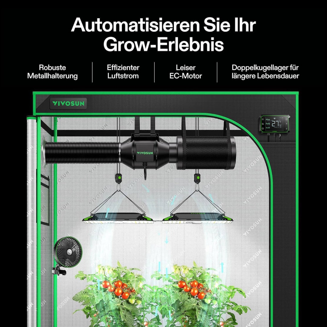 VIVOSUN AeroZesh G4 Smart Luftfiltration Kit 10 cm mit E42A Controller