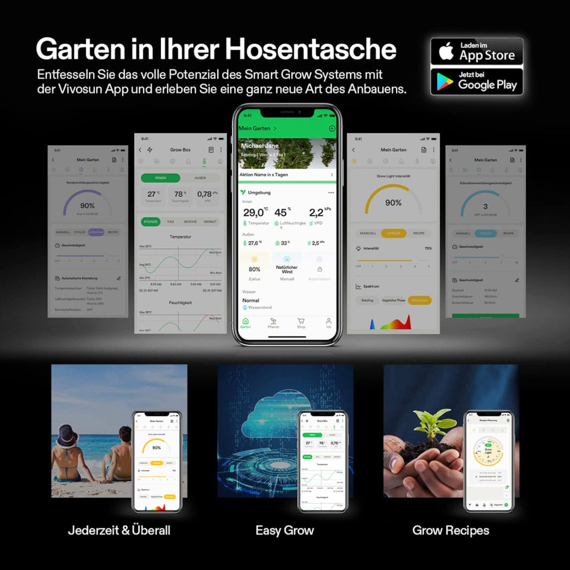 VIVOSUN AeroZesh G4 Smart Luftfiltration Kit 10 cm mit E42A Controller