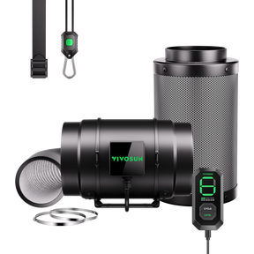 VIVOSUN AeroZesh G8 Smart Luftfiltration Kit 20 cm mit E12-Geschwindigkeitsregler