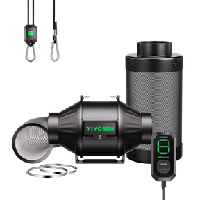 VIVOSUN AeroZesh T4 Smart Luftfiltration Kit 10 cm mit E12-Geschwindigkeitsregler