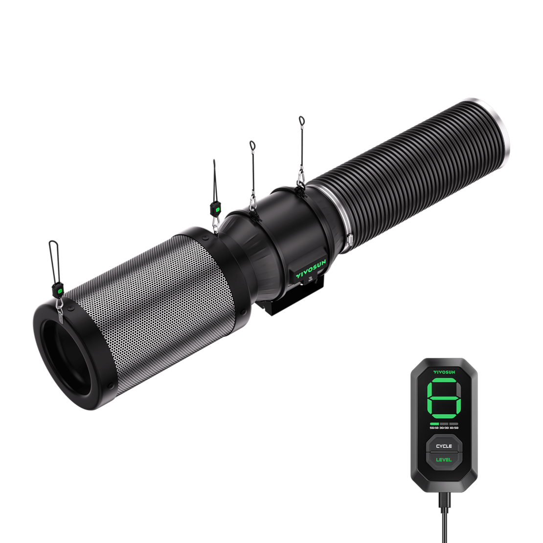 VIVOSUN AeroZesh T6 Smart Luftfiltration Kit 15 cm mit E12-Geschwindigkeitsregler