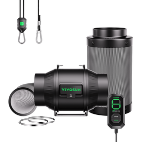 VIVOSUN AeroZesh T6 Smart Luftfiltration Kit 15 cm mit E12-Geschwindigkeitsregler