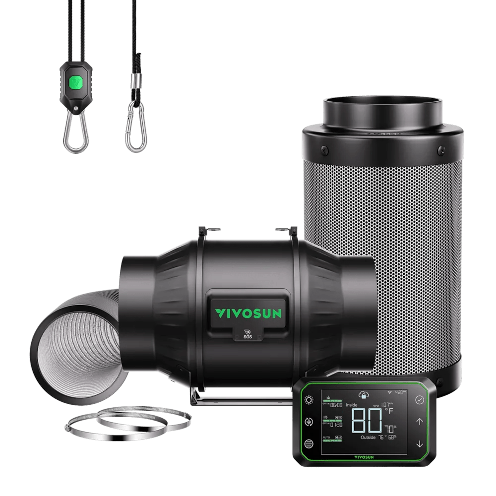 VIVOSUN AeroZesh T6 Smart Luftfiltration Kit Pro 15 cm mit E42A Controller