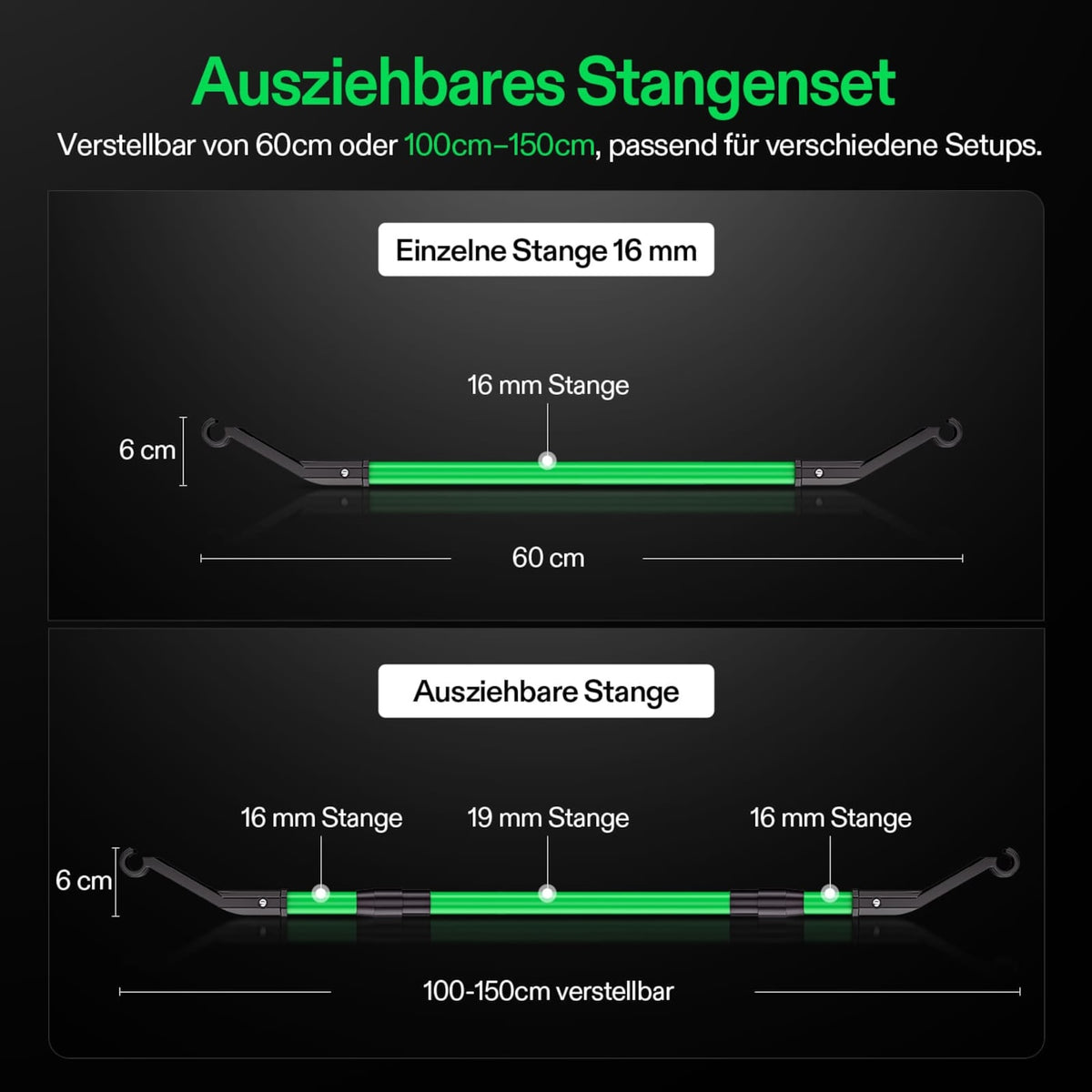 VIVOSUN Stützstangen Set 100–150 cm High CFM