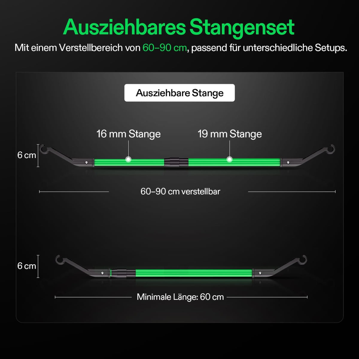 VIVOSUN Stützstangen Set 60–90 cm High CFM