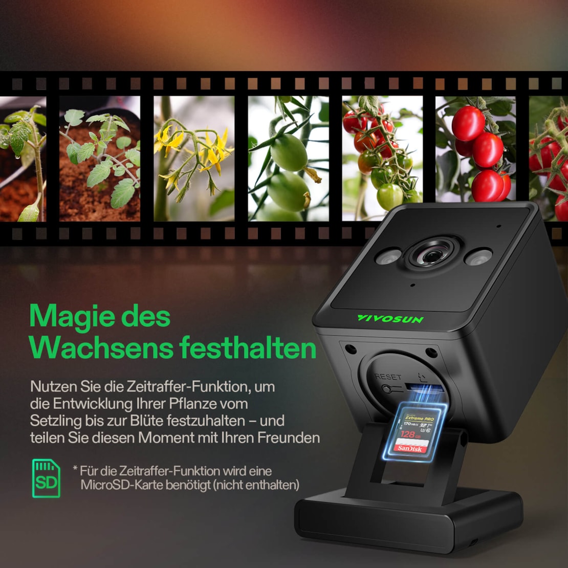 VIVOSUN GrowCam C4, 2K-QHD-WLAN-Smart-Kamera für Growzelte & VGrow Smart