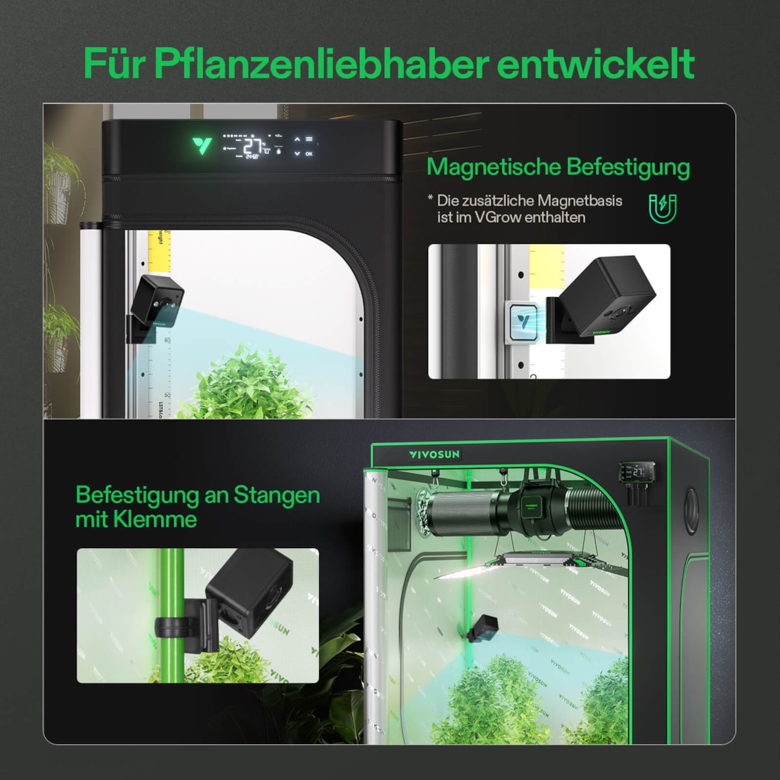 VIVOSUN GrowCam C4, 2K-QHD-WLAN-Smart-Kamera für Growzelte & VGrow Smart