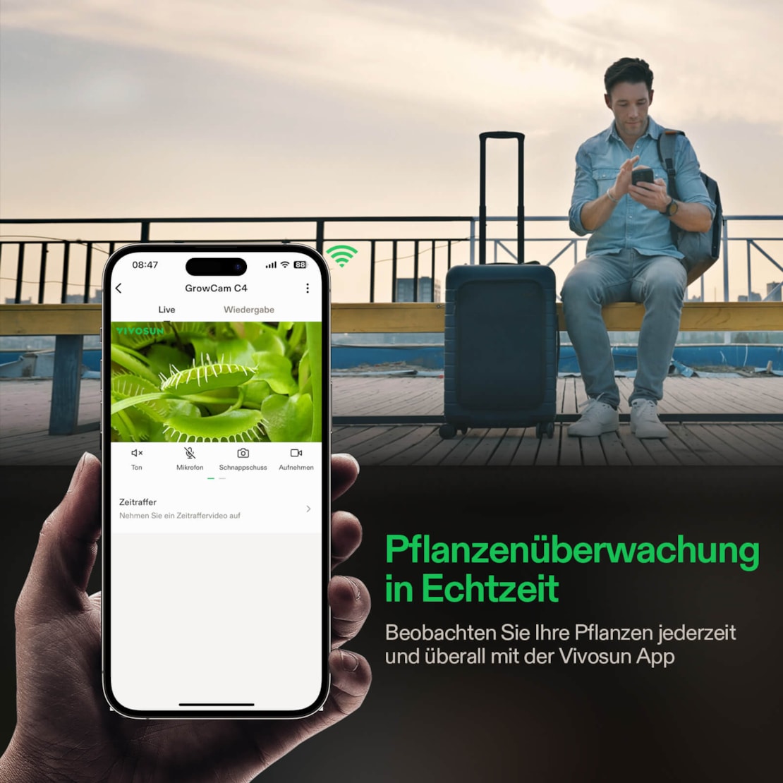 VIVOSUN GrowCam C4, 2K-QHD-WLAN-Smart-Kamera für Growzelte & VGrow Smart