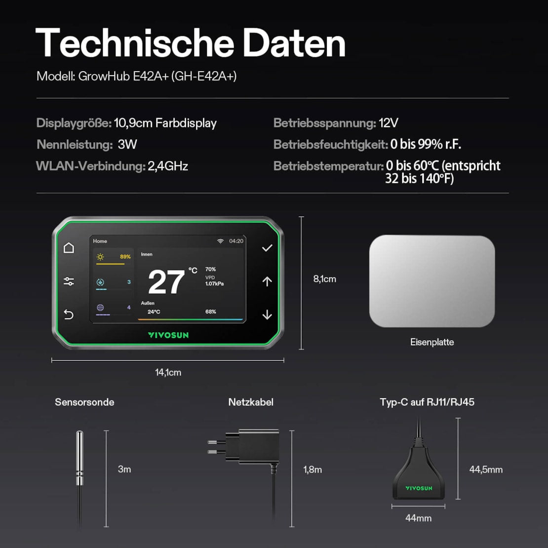 VIVOSUN E42A+ GrowHub WLAN-Controller