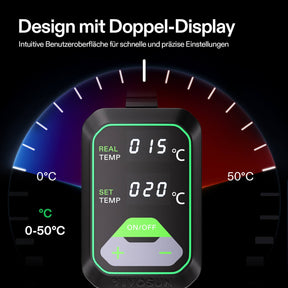 Anzucht-Heizmatte mit digitalem Dual-Display-Thermostat, 25x53 cm