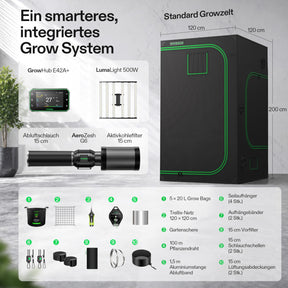 VIVOSUN Growbox Komplettset 120x120x200 cm 500W LED