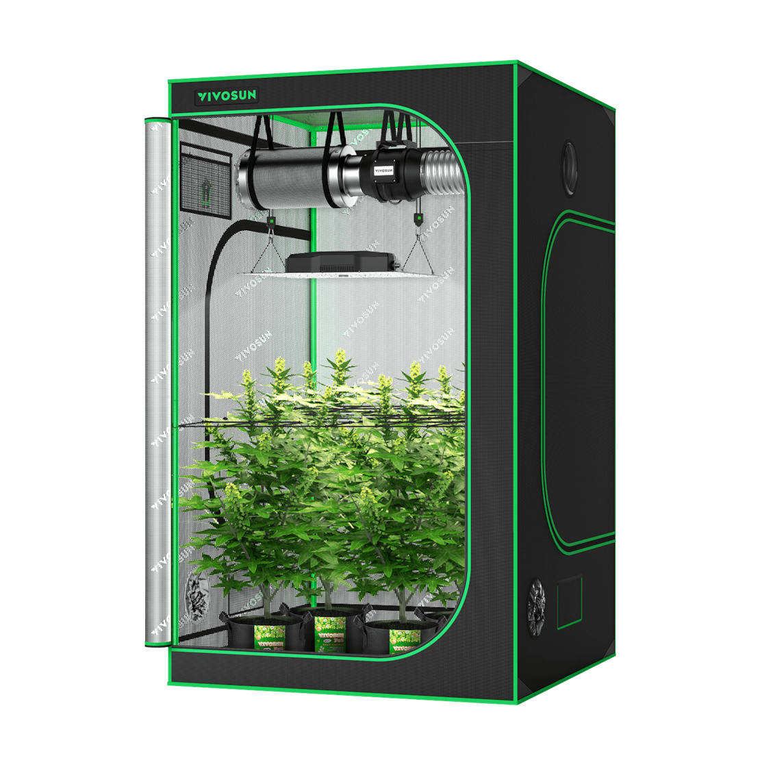 VIVOSUN Growbox Komplettset 120x120x200 cm mit VS4000 LED