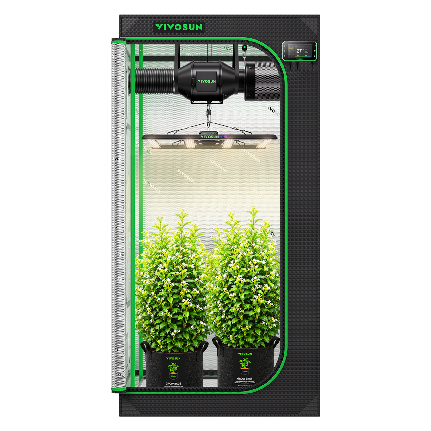 VIVOSUN Growbox Komplettset 100x100x180 cm 320W LED
