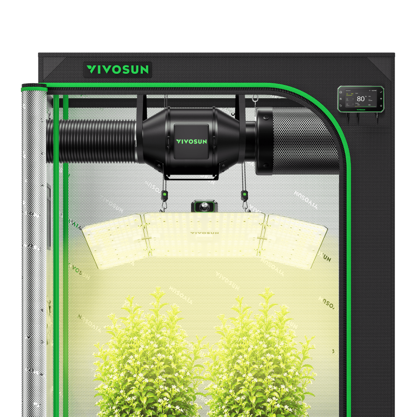 VIVOSUN Growbox Komplettset 120x60x180 cm 200W LED
