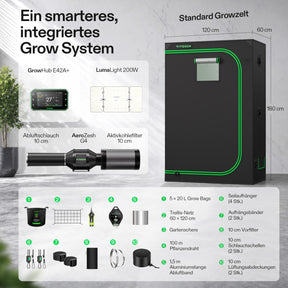 VIVOSUN Growbox Komplettset 120x60x180 cm 200W LED