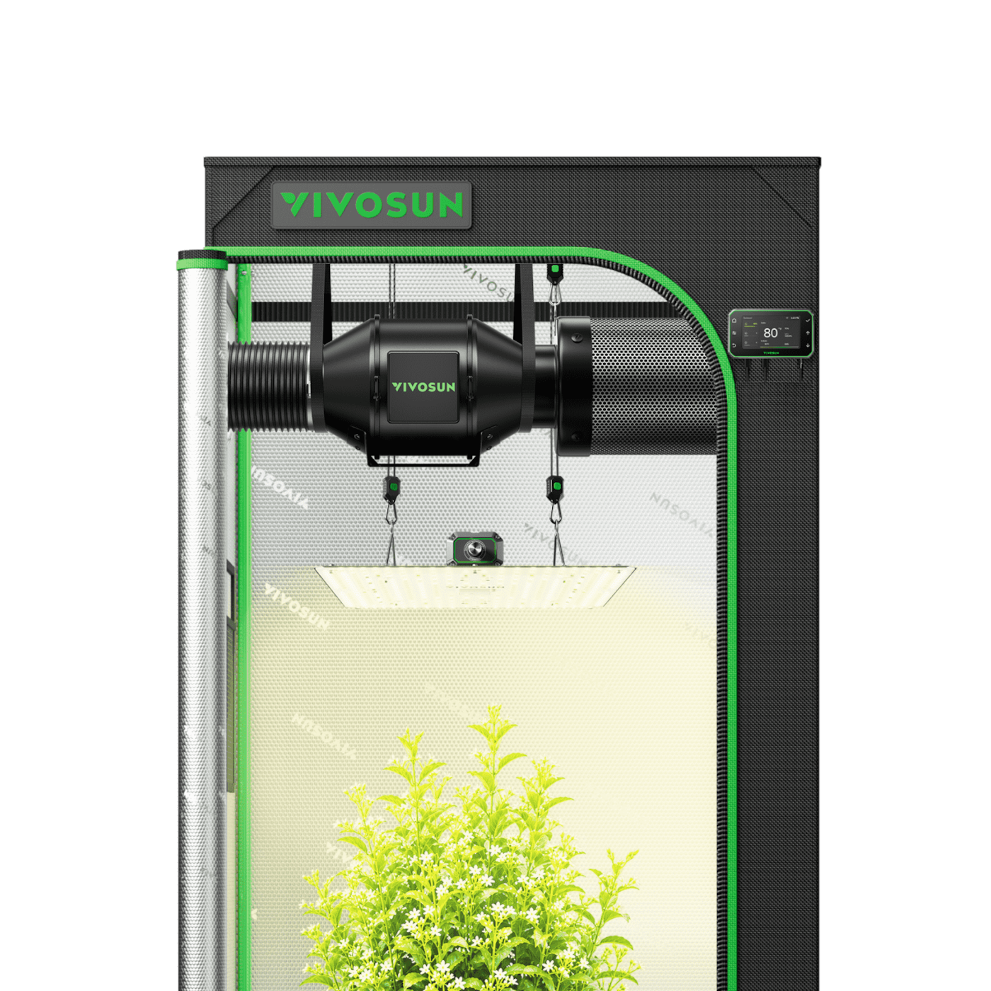 VIVOSUN Growbox Komplettset 70x70x160 cm 150W LED
