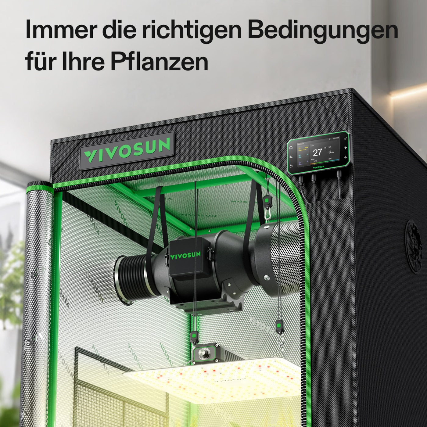 VIVOSUN Growbox Komplettset 70x70x160 cm 150W LED