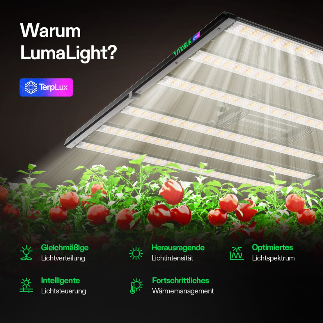 VIVOSUN LumaLight 500W Next Gen Vollspektrum LED Pflanzenlampe