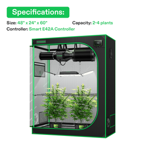 VIVOSUN Growbox Komplettset 120x60x150 cm Aerolight Wing SE LED 200W