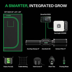 VIVOSUN Growbox Komplettset 60x60x120 cm Aerolight SE LED 100W