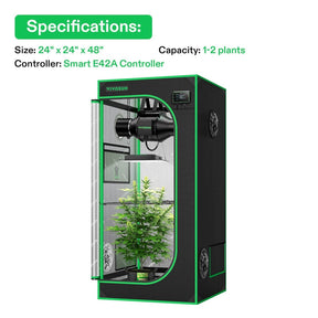 VIVOSUN Growbox Komplettset 60x60x120 cm VS1000 LED 100W