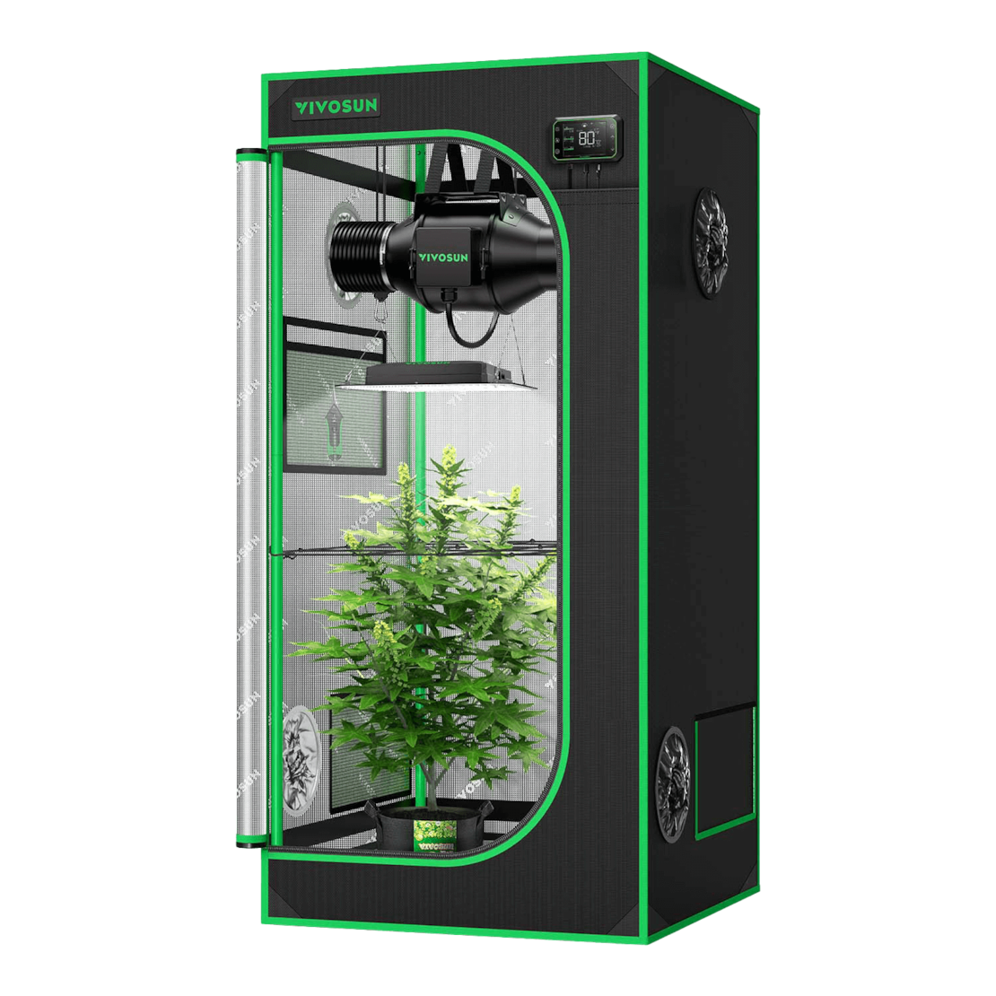 VIVOSUN Growbox Komplettset 60x60x120 cm VS1000 LED 100W