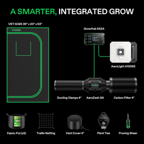 VIVOSUN Growbox Komplettset 90x50x160 cm Aerolight SE LED 100W